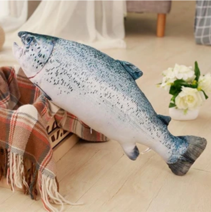 Sea Plushies Snuggle-Worthy Salmon Plush Pillow: Soft Fish Toy for Kids