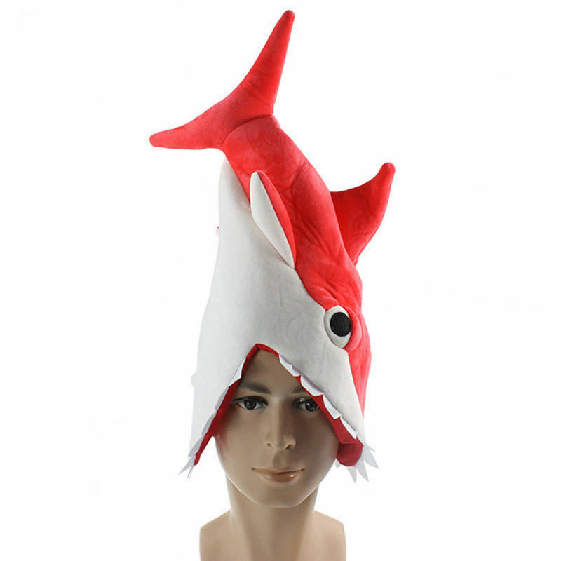 sea plushies unique halloween aquarium shark & piranha hat   quirky party accessory 7902