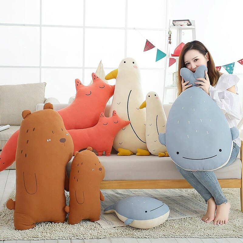 Sea Plushies Whale Plush Toy Cushion: Soft & Cozy Seabird Forest Home Decor