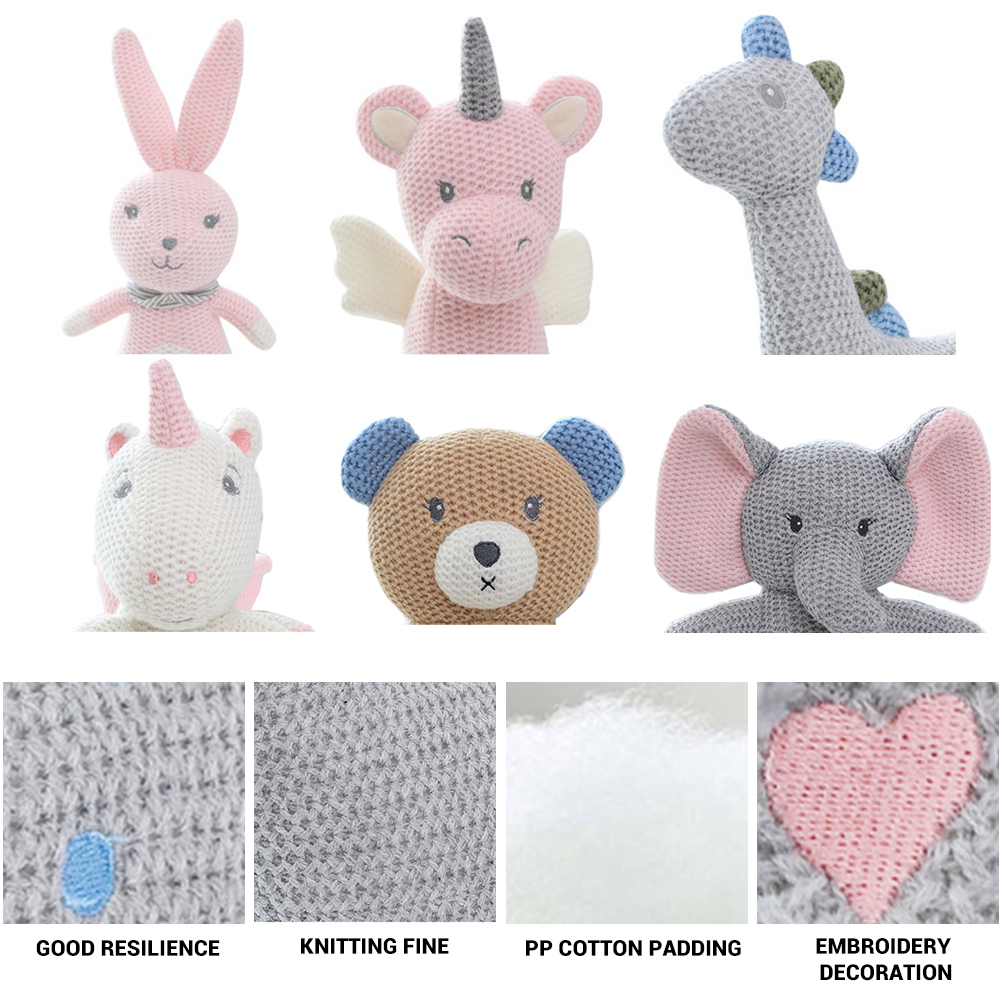 Sheep Plushies Adorable Handmade Wool Knitted Animal Dolls - Perfect Gift for Kids
