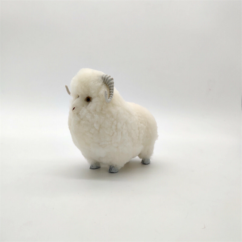 Sheep Plushies Realistic Faux Fur Sheep Decoration - Lifelike Animal Prop Craft