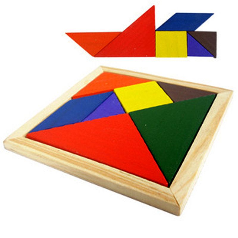 Size And Type Vibrant 7-Piece Wooden Tangram Puzzle: Boost Creativity & Fun