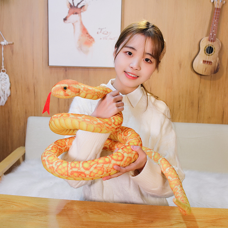 Snake Plushies Multicolor Python Plush Doll Pillow: Lifelike & Cuddly Simulation