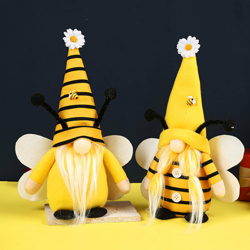 Themes And Characters Adorable Bee Festival Faceless Elf Doll - Unique Goblin Shaped Gift