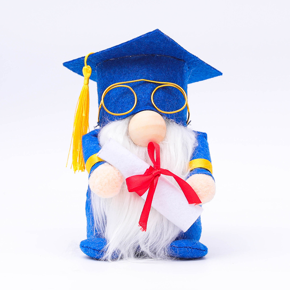 Themes And Characters Blue Graduation Glasses & Faceless Rudolf Doll: Bachelor Doctor Décor Toy