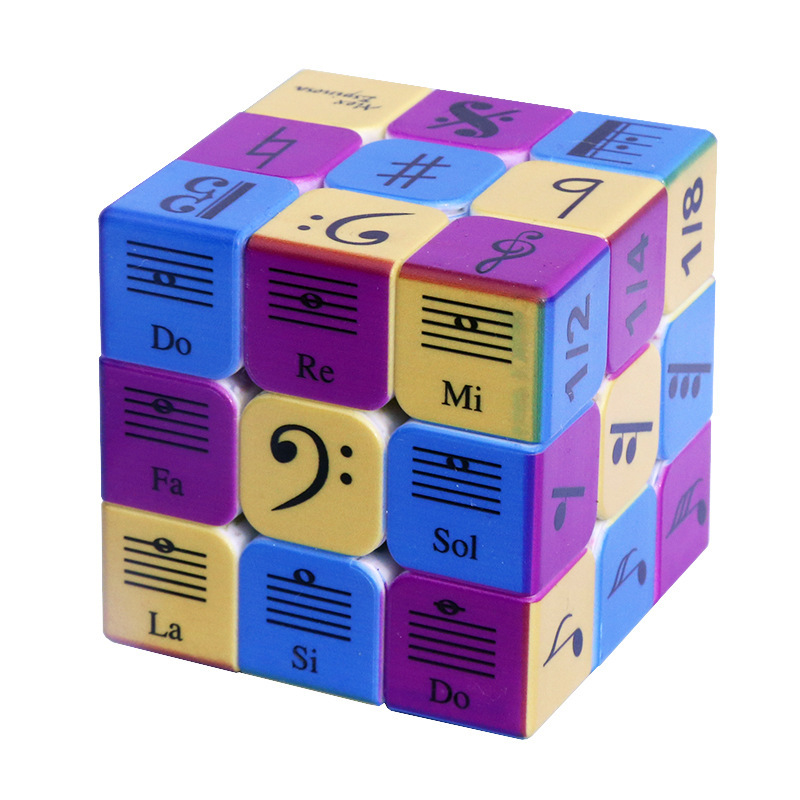 Themes And Characters Musical Notes Cube Puzzle - Perfect Gift Toy for Music Lovers