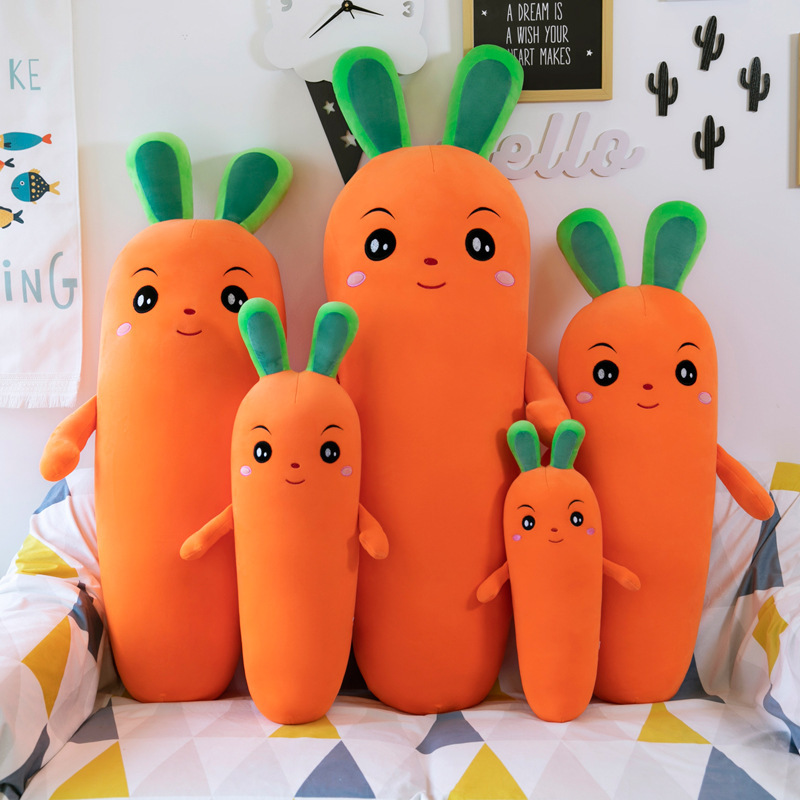 Vegetable Plushies Adorable Cartoon Carrot Plush Toy: Soft Stuffed Vegetable Pillow Doll