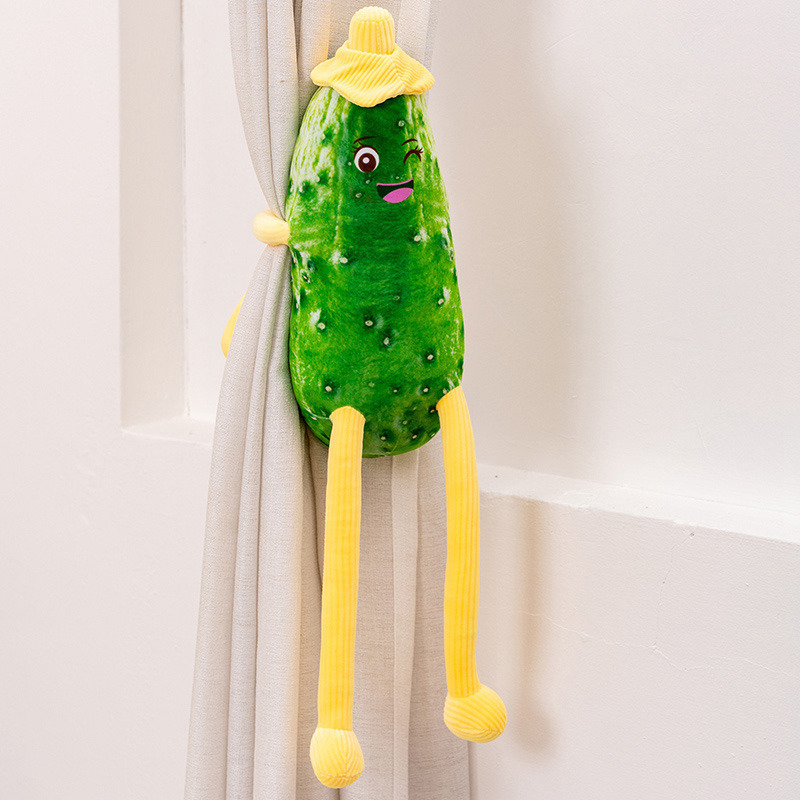 Vegetable Plushies Adorable Long-Legged Cucumber Plush Toy & Pillow Clip