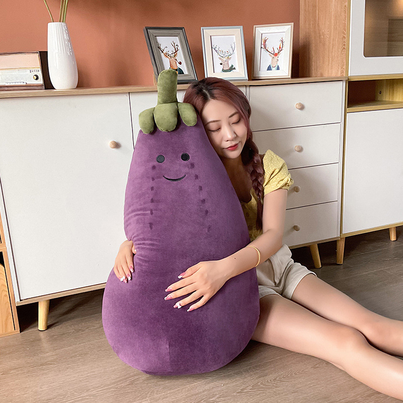Vegetable Plushies Cute Mr. Eggplant Plush Toy Pillow - Creative & Cuddly Gift Idea