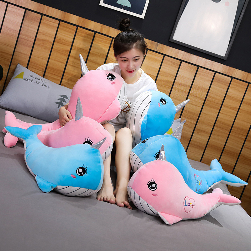 Whale Plushies Adorable Whale Plush Toy: Soft Dolphin Pillow & Cuddly Doll
