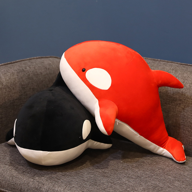 Whale Plushies Black Whale Sleeping Doll Pillow - Cuddle & Dream Comfortably