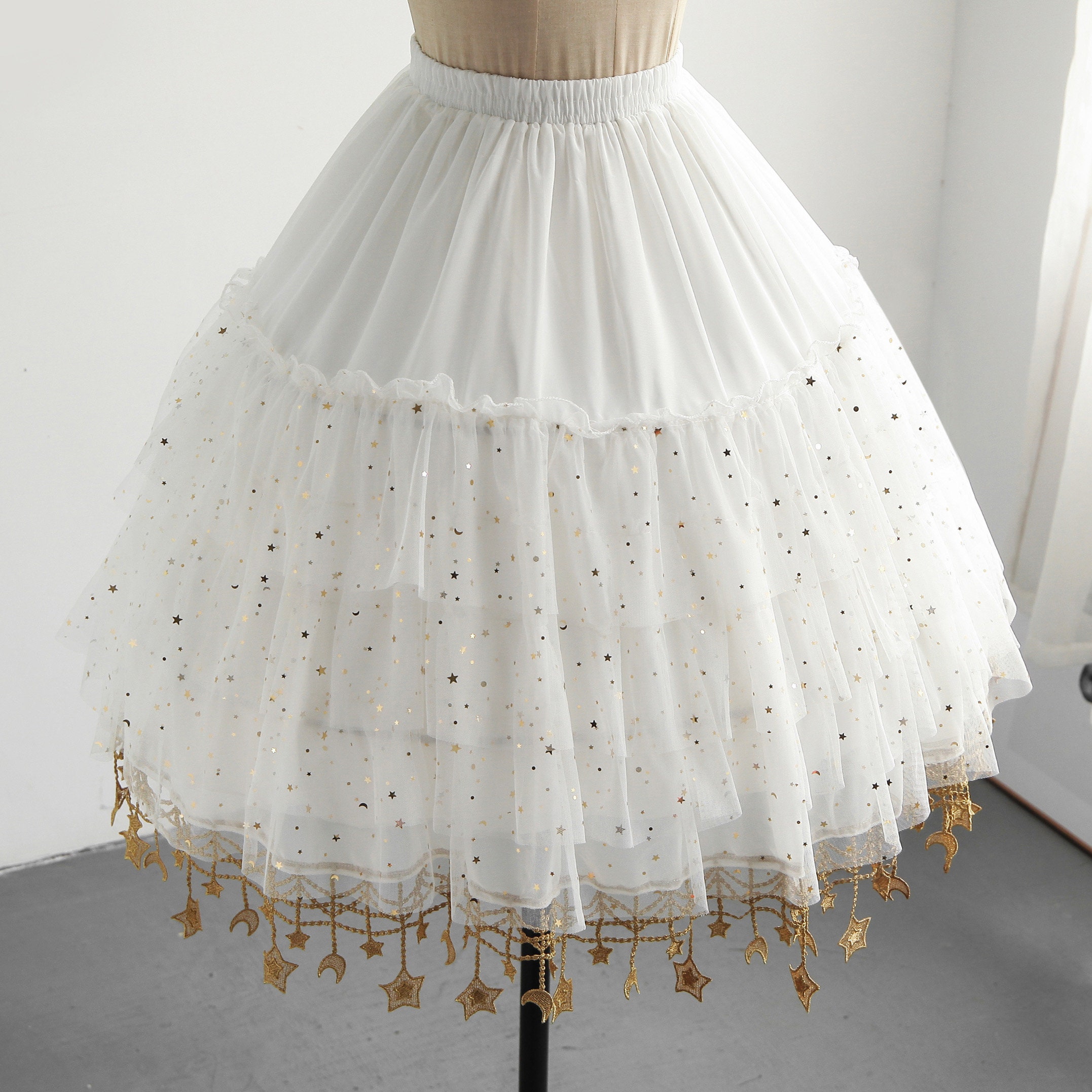 Adjustable Y2K Star Moon Petticoat