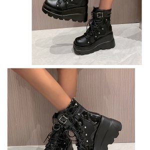 Autumn Fashion Women's Platform Wedge Ankle Boots