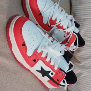 Bapesta Red Shoes - Y2K Clothing Fashion