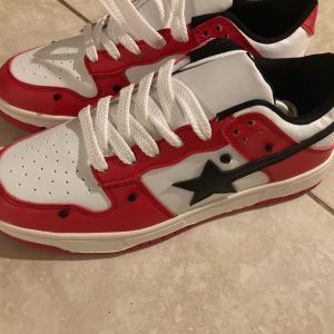 Bapesta Red Shoes - Y2K Clothing Fashion