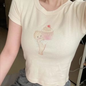 Beige Coquette Graphic Tee - Available in 3 Styles