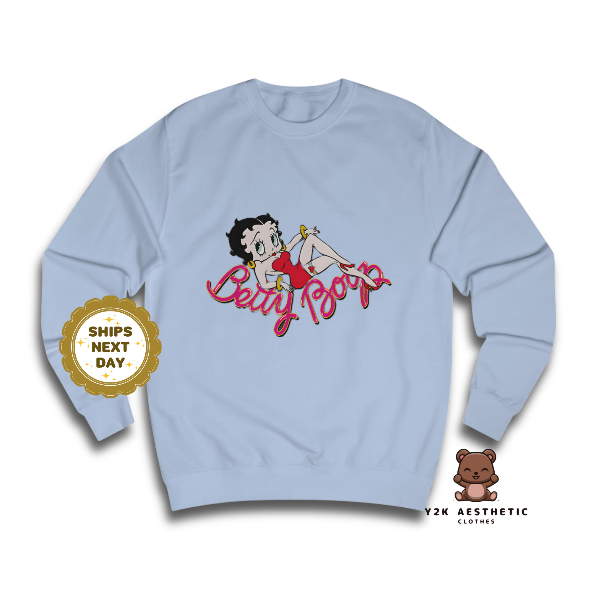 Betty Boop Sweatshirt - Women's Cartoon Crewneck Casual Shirt