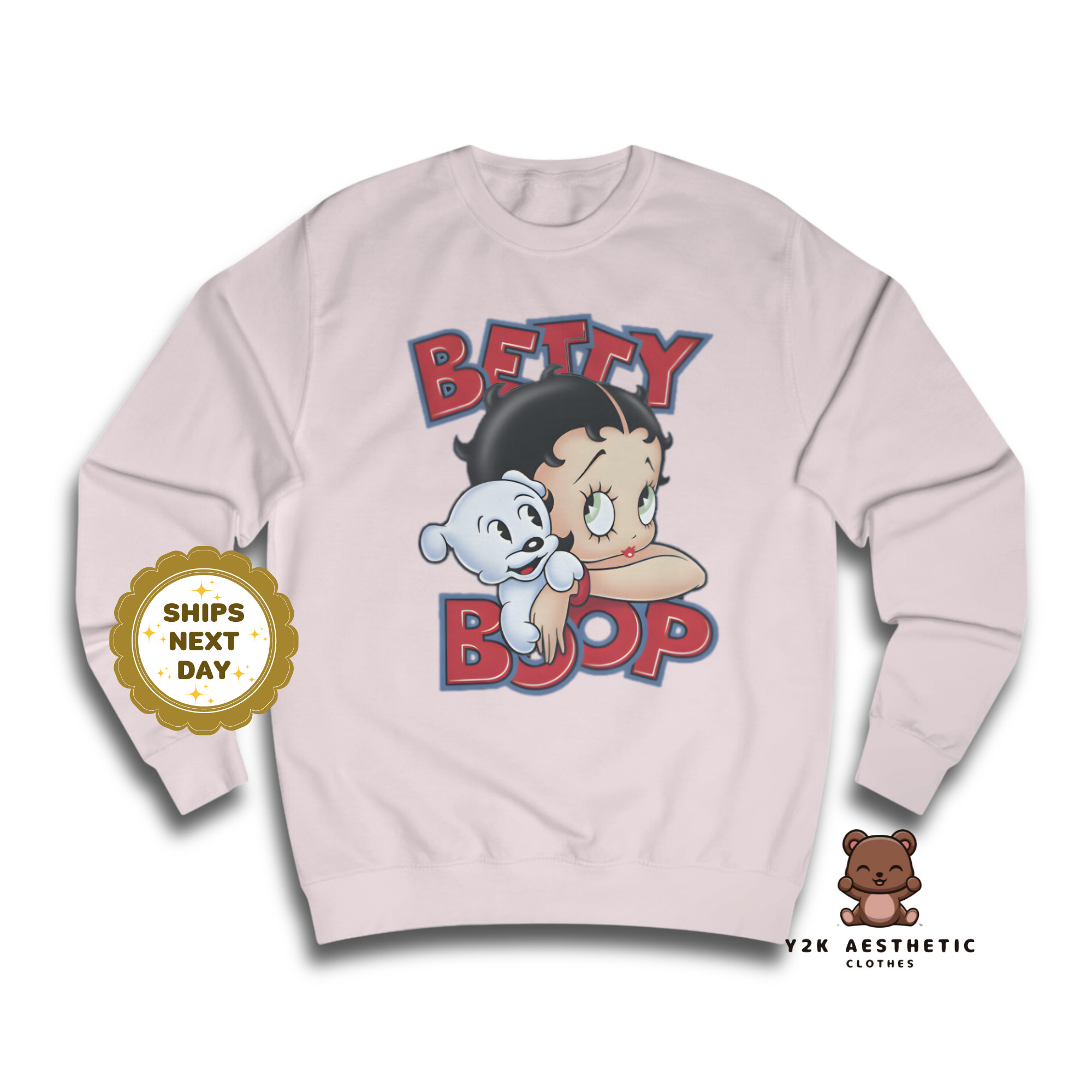 Betty Boop Sweatshirt - Women's Cartoon Crewneck Casual Shirt