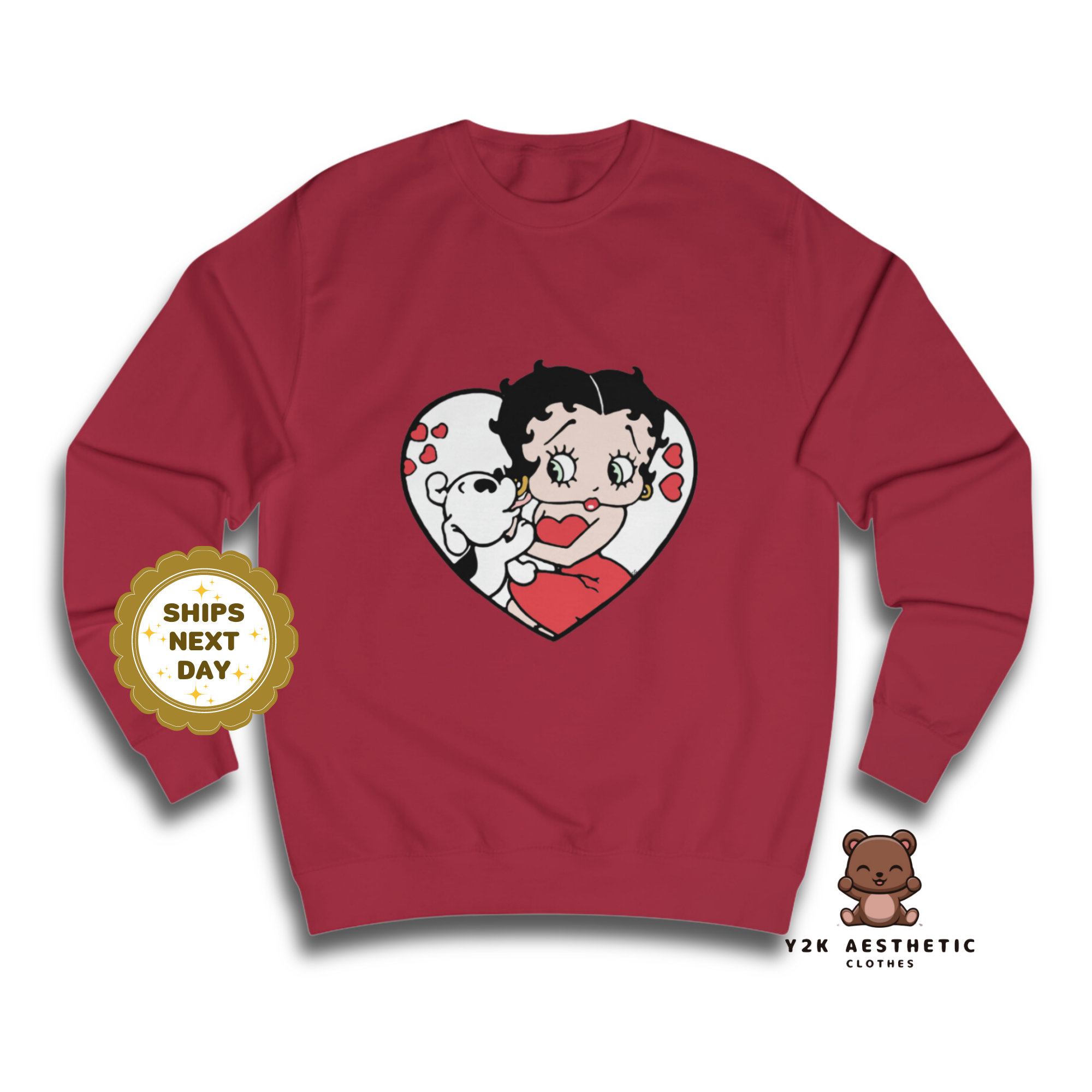 Betty Boop Sweatshirt - Women's Cartoon Crewneck Casual Shirt