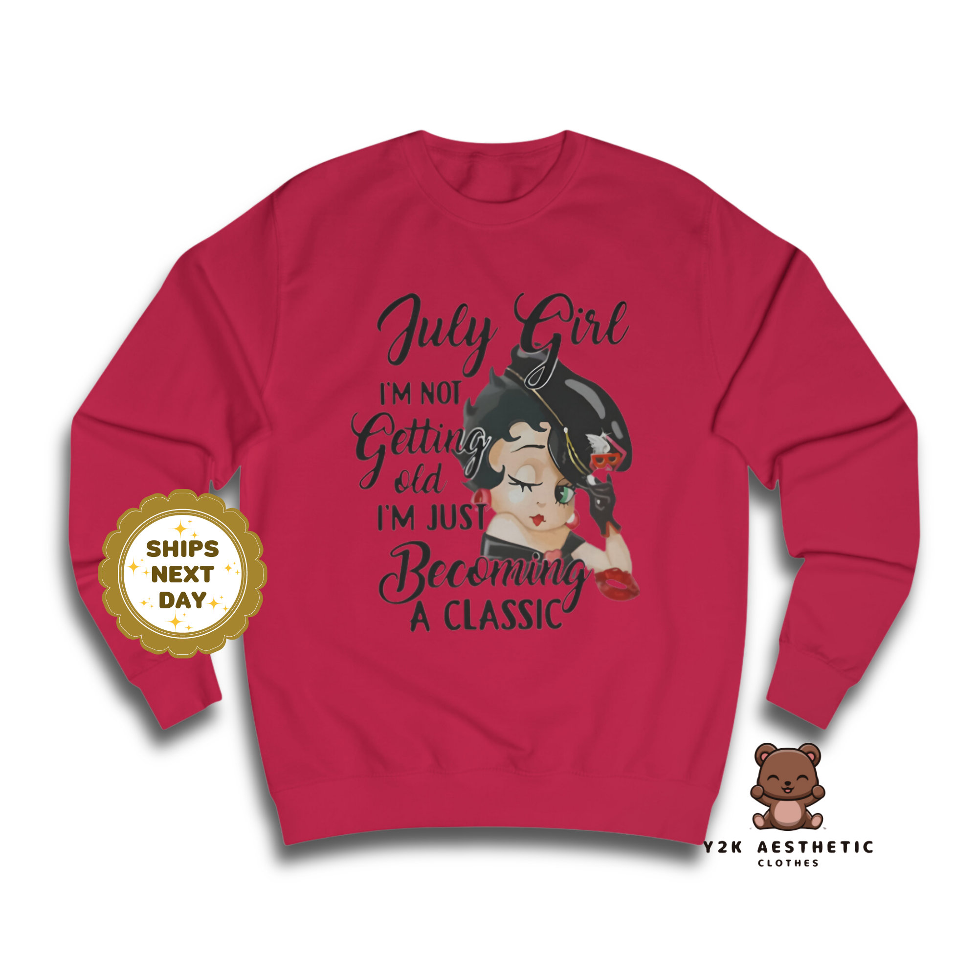 Betty Boop Sweatshirt - Women's Cartoon Crewneck Casual Shirt