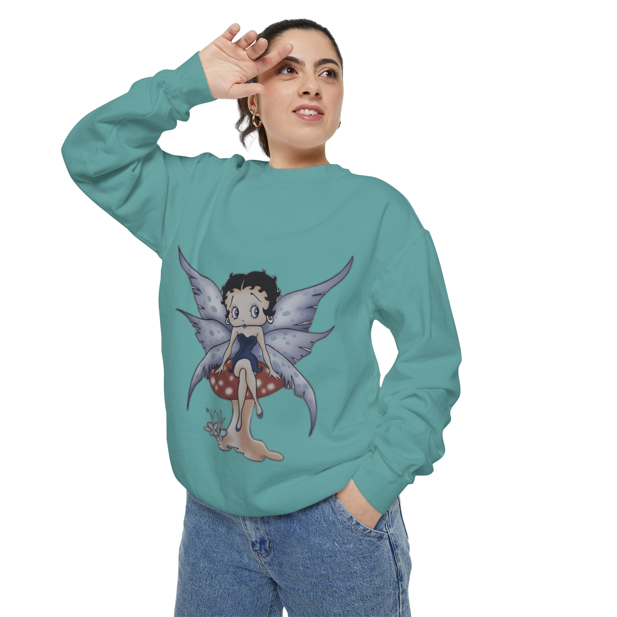 Betty Boop Sweatshirt - Women's Cartoon Crewneck Casual Shirt