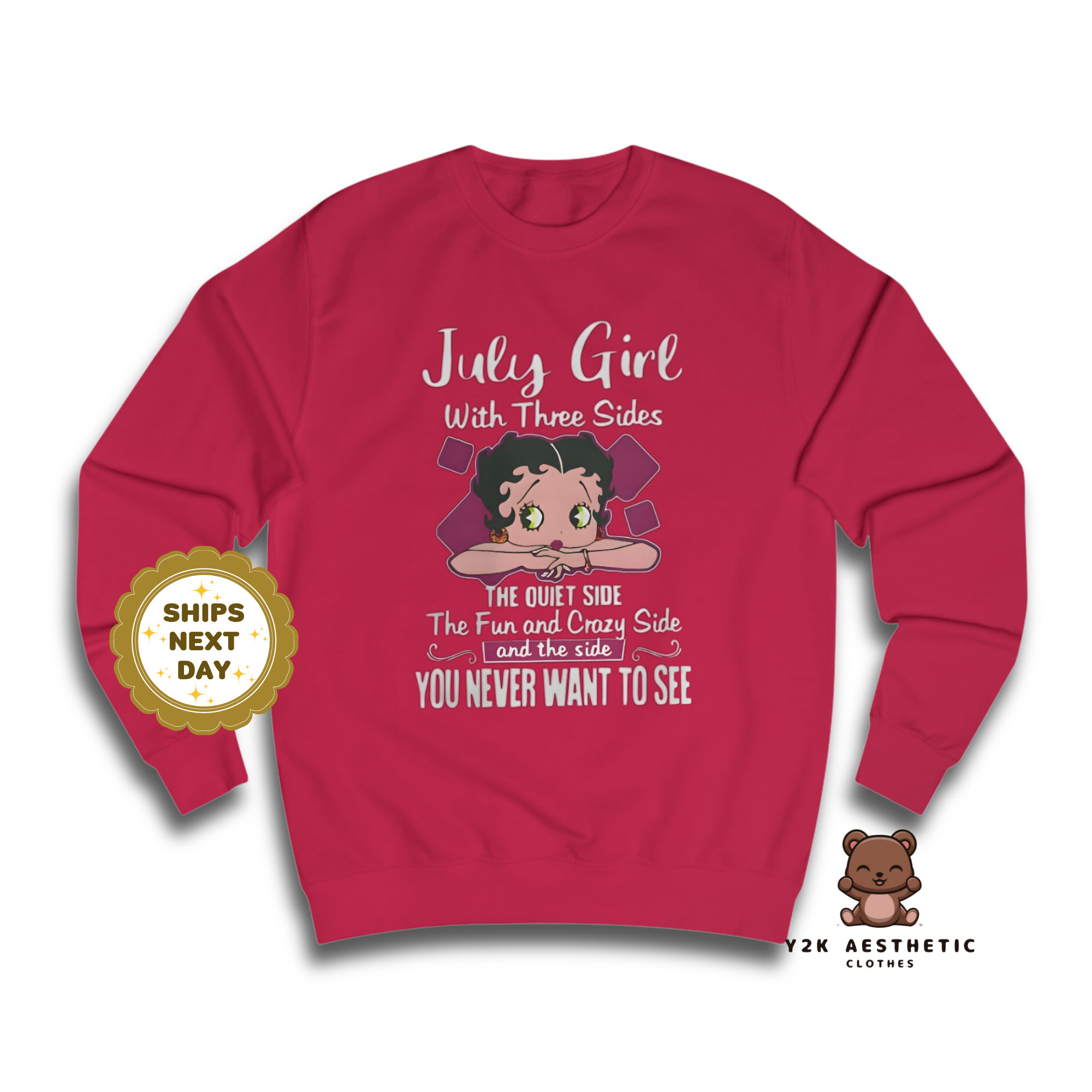 Betty Boop Sweatshirt - Women's Cartoon Crewneck Casual Shirt