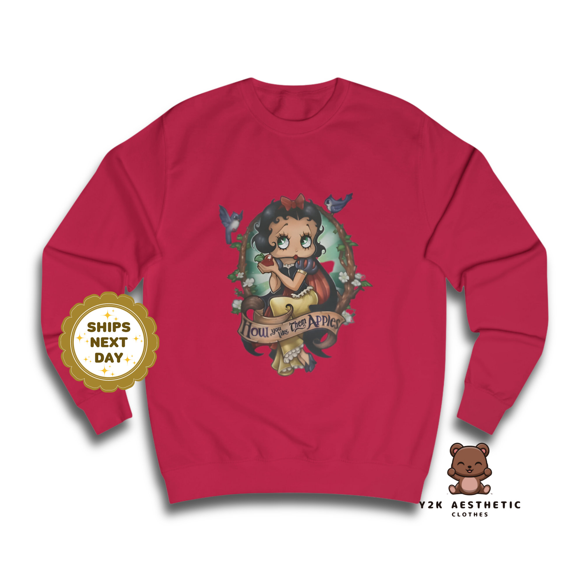 Betty Boop Sweatshirt - Women's Cartoon Crewneck Casual Shirt