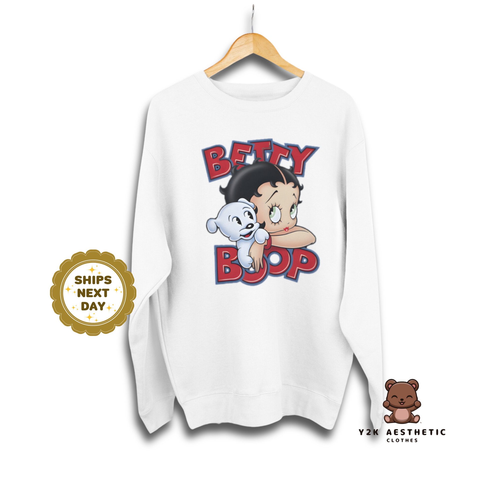 Betty Boop Sweatshirt - Women's Cartoon Crewneck Casual Shirt