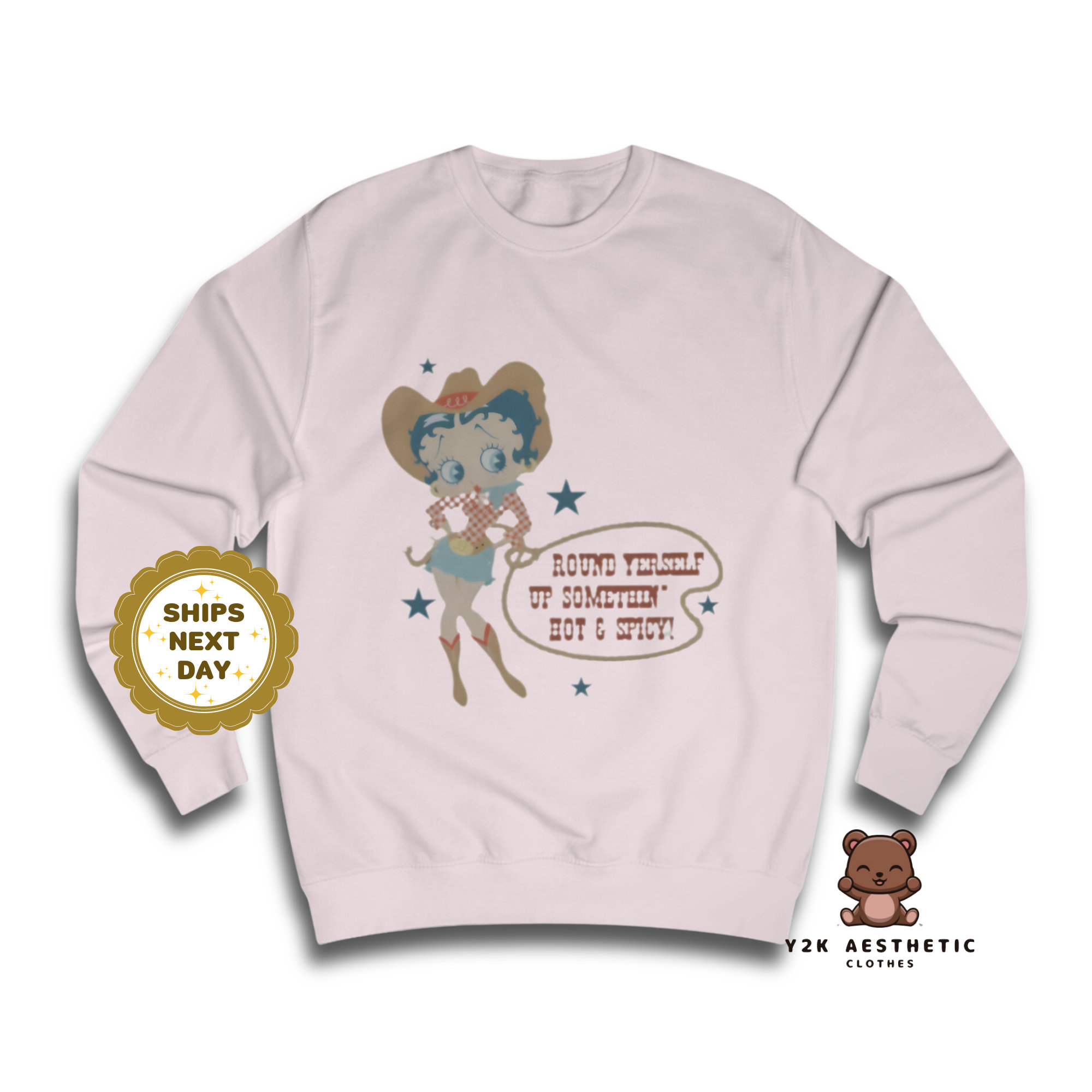 Betty Boop Sweatshirt - Women's Cartoon Crewneck Casual Shirt