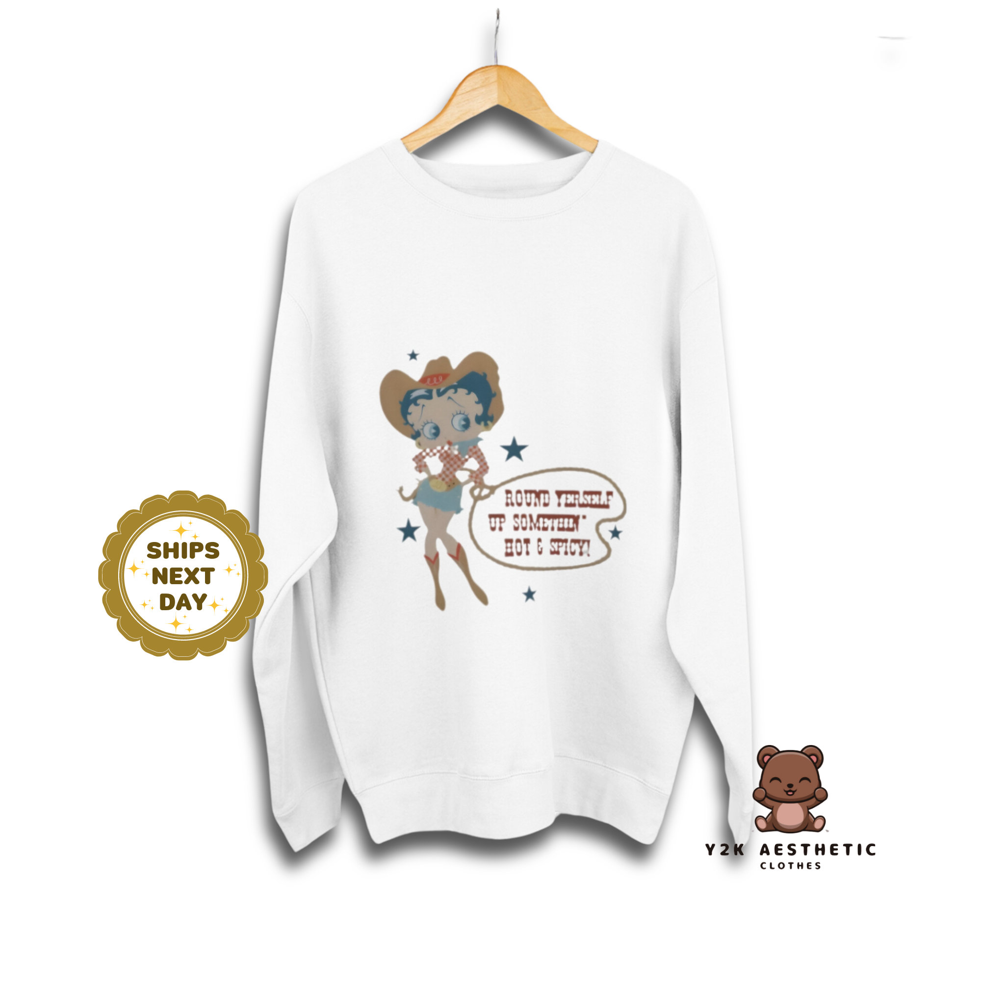 Betty Boop Sweatshirt - Women's Cartoon Crewneck Casual Shirt