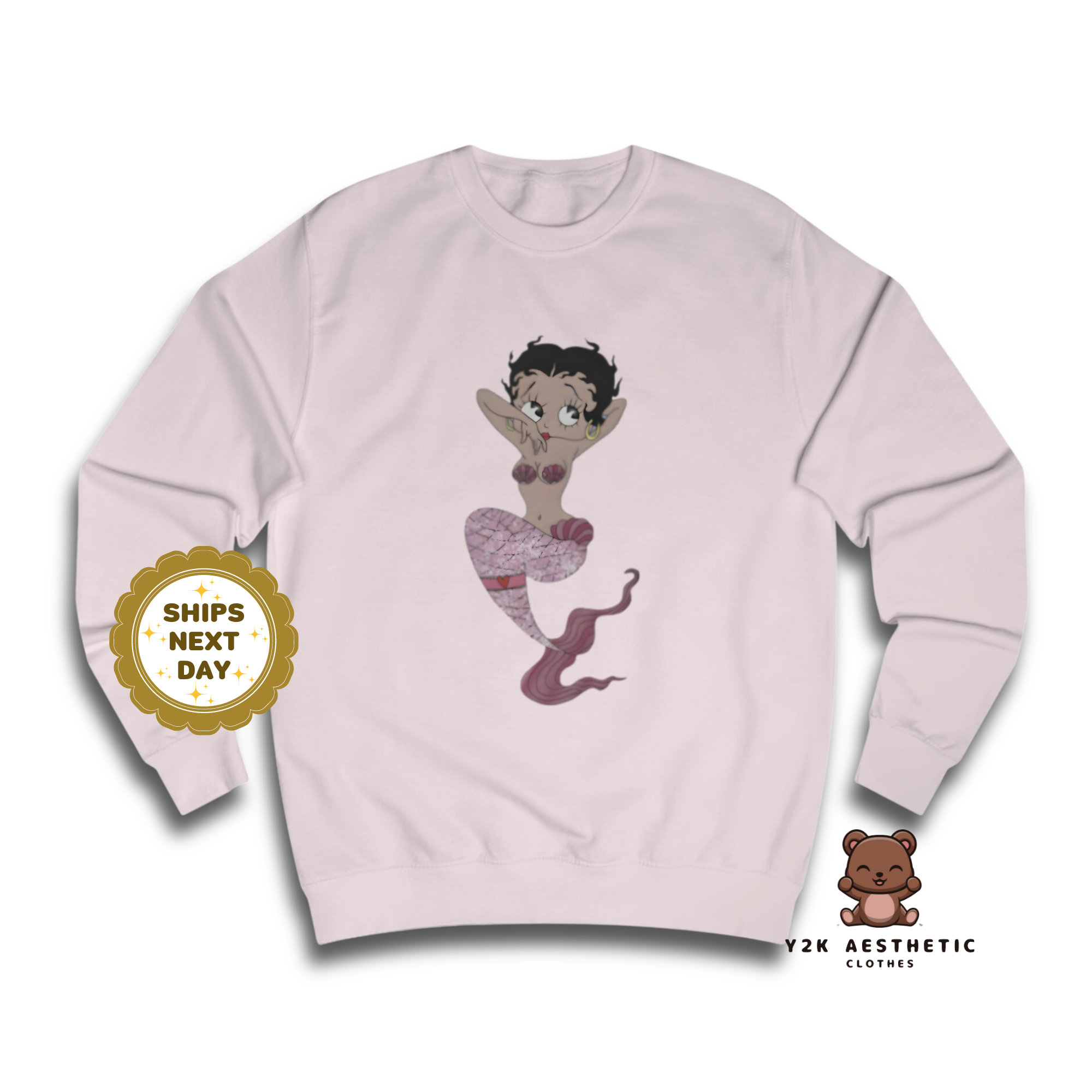 Betty Boop Sweatshirt - Women's Cartoon Crewneck Casual Shirt