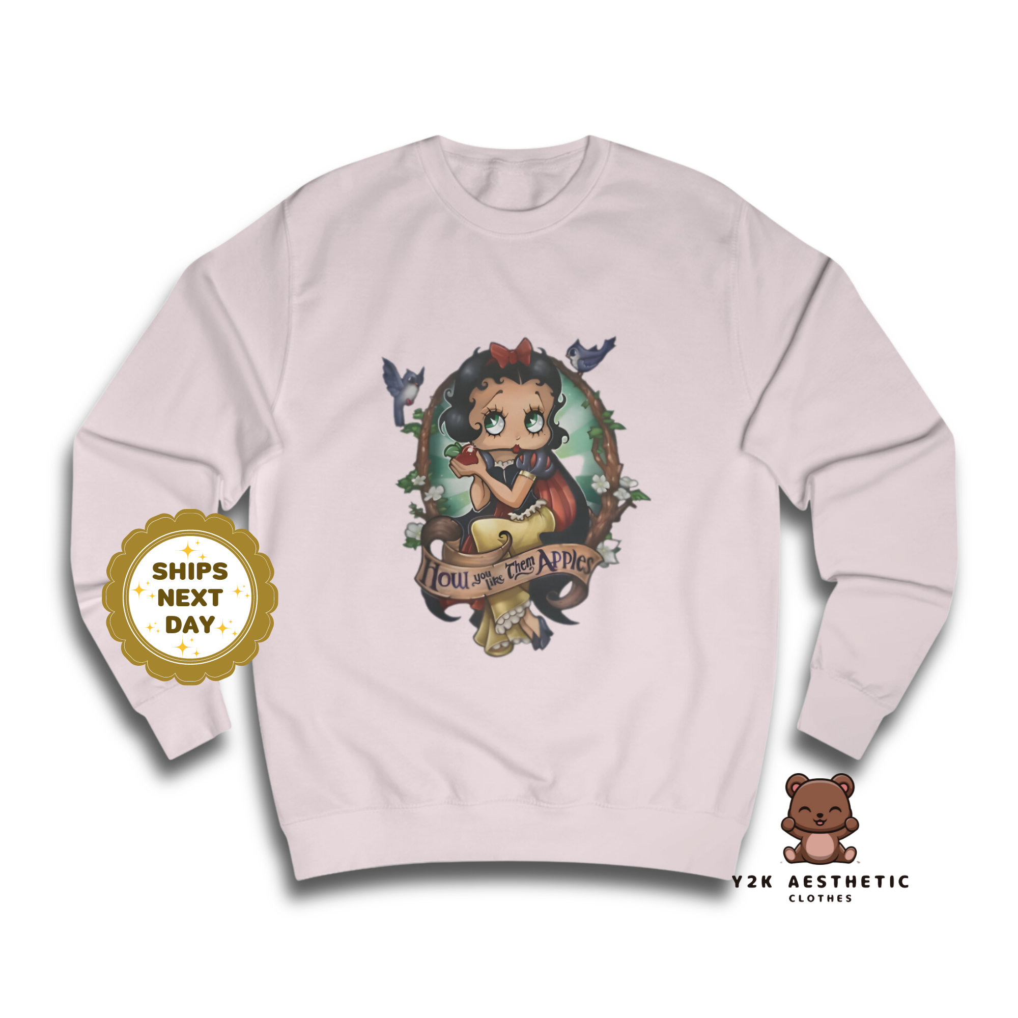 Betty Boop Sweatshirt - Women's Cartoon Crewneck Casual Shirt