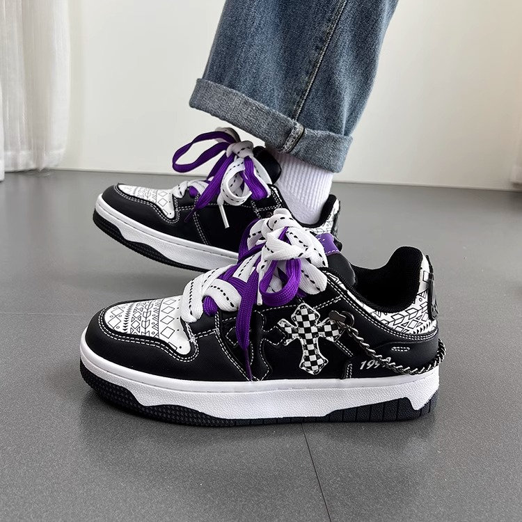 Black Crocin Sneakers - Y2K Clothing Fashion Niche