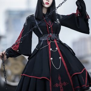 Black Gothic Lolita Dress - Women's Harajuku Summer Gift