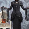 Black Gothic Long Sleeve Lace Women's Shirt