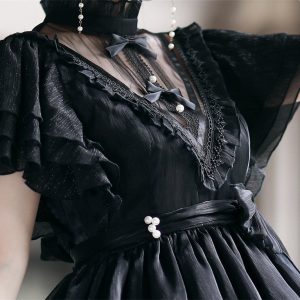 Black Lolita Dress - Y2K Clothing Fashion