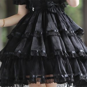 Black Lolita Dress - Y2K Clothing Fashion