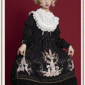 Black Lolita Dress with Big Bow - Y2K Clothing