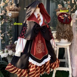 Black Lolita Dress with Cape - Y2K Fashion