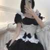 Black Maid Outfit with Necklace and Garter Belt