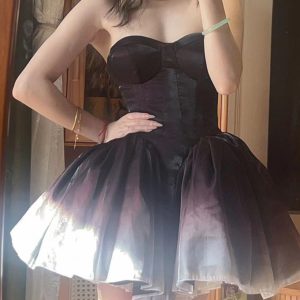 Black Swan Princess Puff Dress - Y2K Clothing