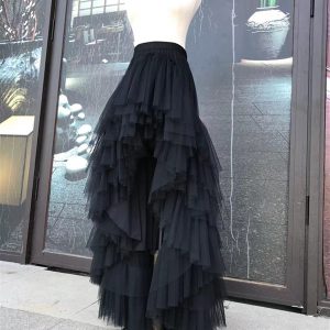 Black Tulle Maxi Skirt for Bridesmaids and Princesses