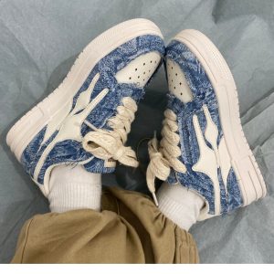 Blue Jean Sneakers - Y2K Fashion Unisex Adult Shoes