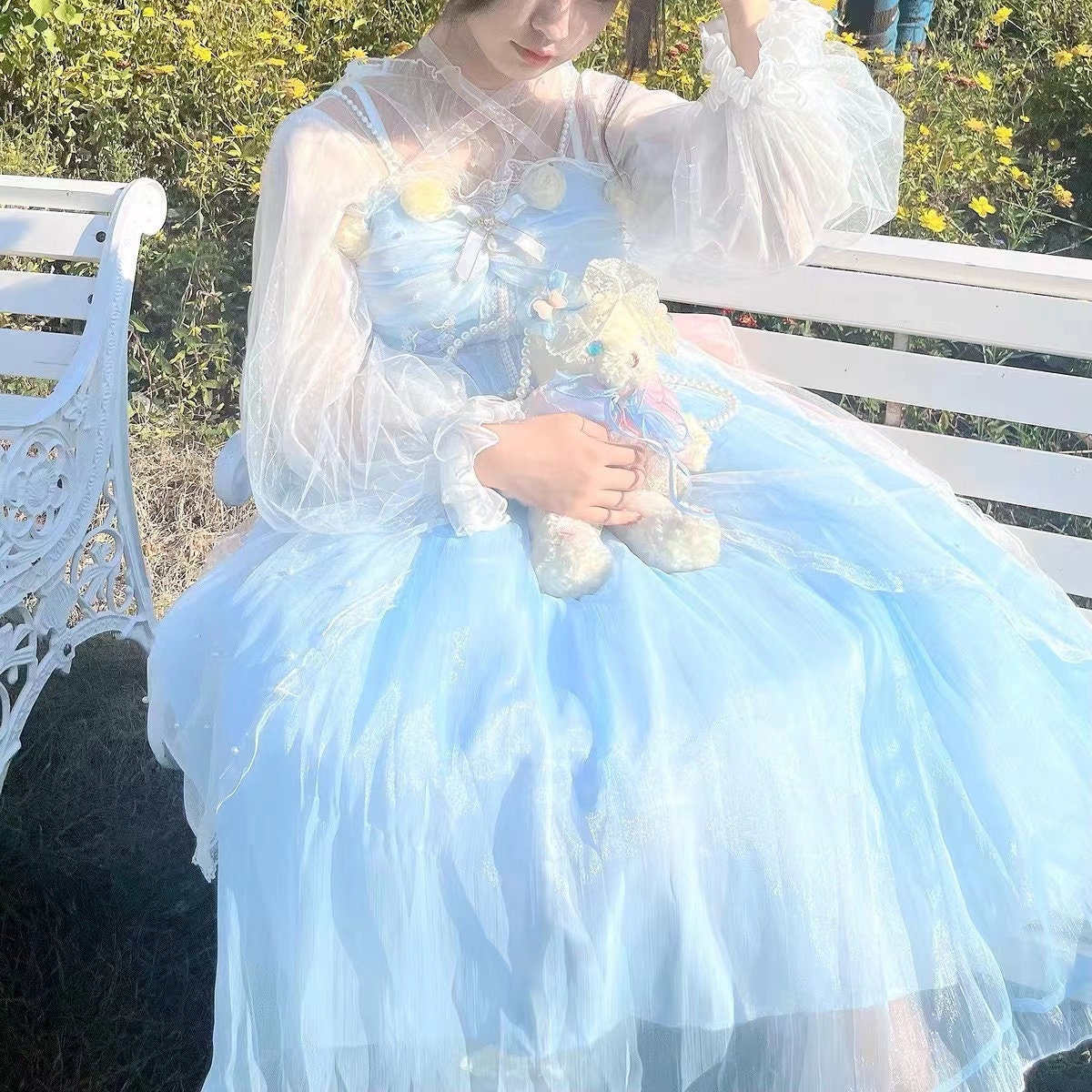 Blue Lolita Dress - Women's Kawaii JSK Lolita Fashion