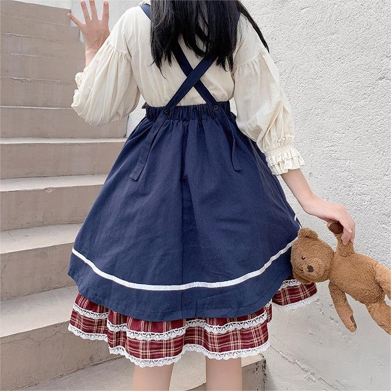 Blue School Style Lolita Skirt