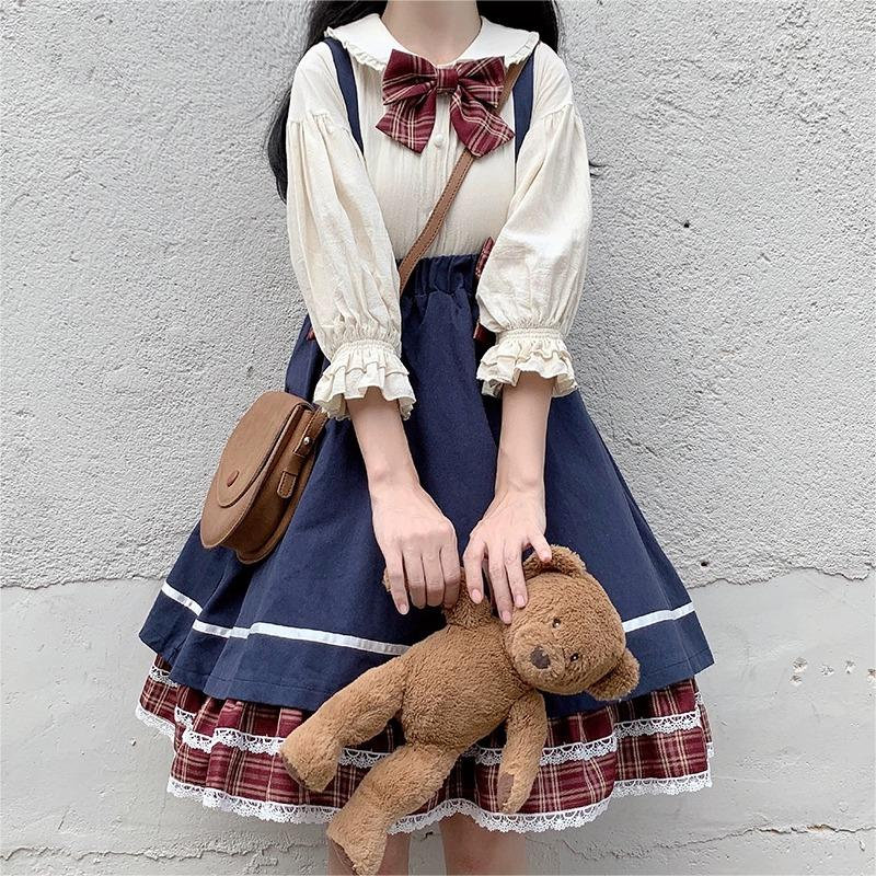Blue School Style Lolita Skirt