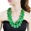 Bohemian Green Wood Necklace - Handcrafted Ethnic Jewelry