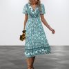 Bohemian Print Midi Dress - Y2K Clothing