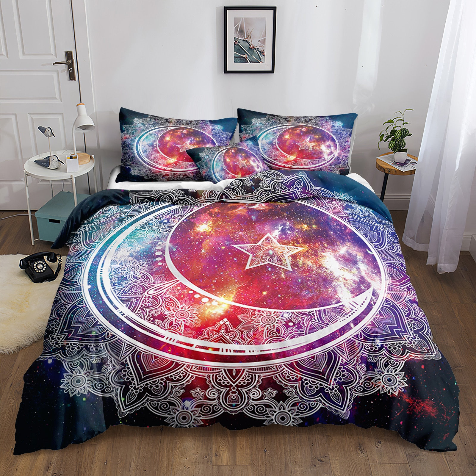 Boho Mandala Moon Star Bedding Set - Dreamy and Chic Home Decor