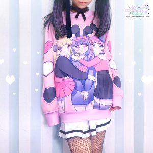 Bunny Girls Unisex Sweatshirt - Cute Rabbit Girls, Y2K Fairy Kei Style